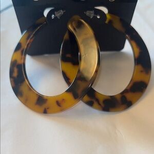 Nwt Tortoise Shell Hoop Earrings